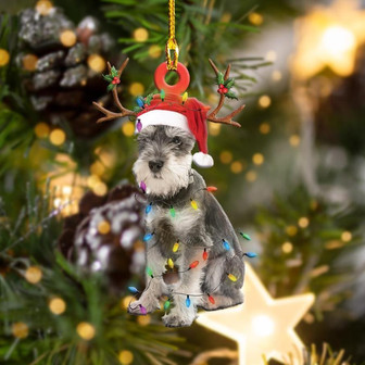 Ornament- Schnauzer2 Christmas Shape Ornament, Happy Christmas Ornament, Car Ornament - Thegiftio UK