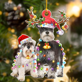 Ornament- Schnauzer3 Christmas Shape Ornament, Happy Christmas Ornament, Car Ornament - Thegiftio UK