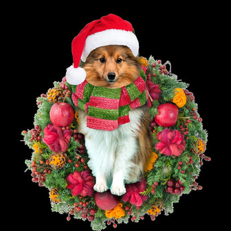 Ornament- Sheltie Christmas Ornament, Happy Christmas Ornament, Car Ornament - Thegiftio UK