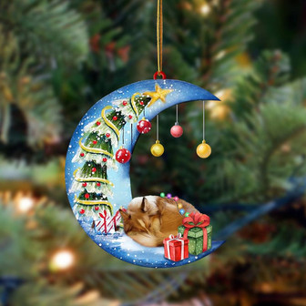 Ornament- Sheltie-Sleep On The Moon Christmas Two Sided Ornament, Happy Christmas Ornament, Car Ornament - Thegiftio UK