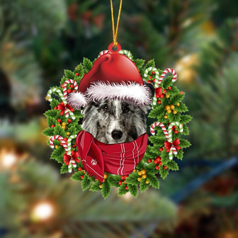 Ornament- Shetland Sheepdog 1-Xmas Bandana Hanging Ornament, Happy Christmas Ornament, Car Ornament - Thegiftio UK