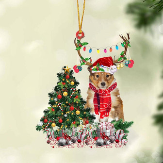 Ornament- Shetland Sheepdog 2-Christmas Tree Gift Hanging Ornament, Happy Christmas Ornament, Car Ornament - Thegiftio UK