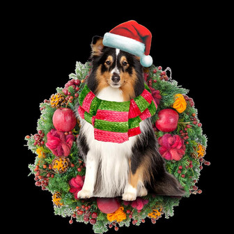 Ornament- Shetland Sheepdog Christmas Ornament, Happy Christmas Ornament, Car Ornament - Thegiftio UK