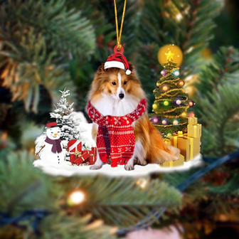 Ornament- Shetland Sheepdog Christmas Ornament Dog Ornament, Car Ornament, Christmas Ornament - Thegiftio UK