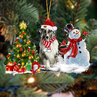 Ornament- Shetland Sheepdog Christmas Snow Hanging Ornament Dog Ornament, Car Ornament, Christmas Ornament - Thegiftio UK