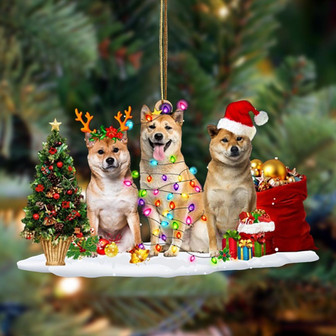 Ornament- Shiba Inu-Christmas Dog Friends Hanging Ornament, Happy Christmas Ornament, Car Ornament - Thegiftio UK