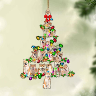 Ornament- Shiba Inu-Christmas Tree Lights-Two Sided Ornament, Happy Christmas Ornament, Car Ornament - Thegiftio UK