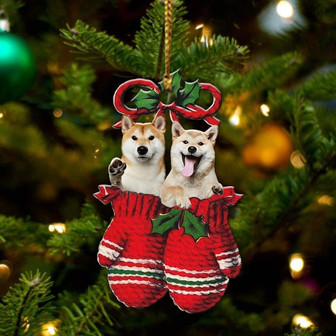 Ornament- Shiba inu Inside Your Gloves Christmas Holiday-Two Sided Ornament, Christmas Ornament, Car Ornament - Thegiftio UK