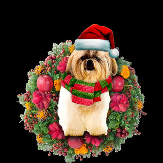 Ornament- Shih Tzu Christmas Ornament, Happy Christmas Ornament, Car Ornament - Thegiftio UK
