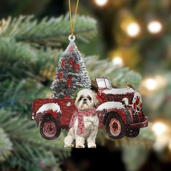 Ornament- Shih Tzu-Christmas Truck Two Sided Ornament, Happy Christmas Ornament, Car Ornament - Thegiftio UK