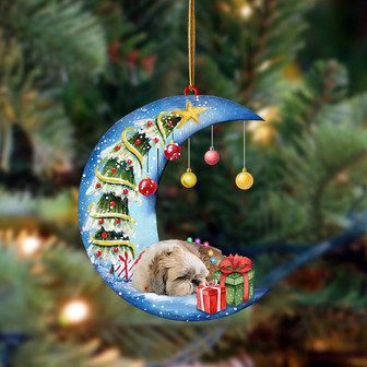 Ornament- Shih Tzu-Sleep On The Moon Christmas Two Sided Ornament, Happy Christmas Ornament, Car Ornament - Thegiftio UK