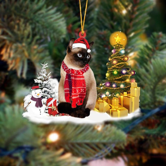 Ornament- Siamese Cat Christmas Ornament Dog Ornament, Car Ornament, Christmas Ornament - Thegiftio UK