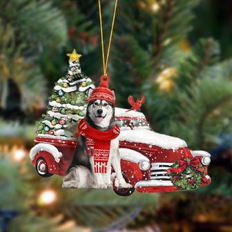 Ornament- Siberian Husky-Christmas Car Two Sided Ornament, Happy Christmas Ornament, Car Ornament - Thegiftio UK