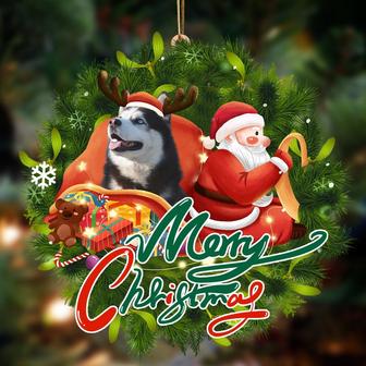 Ornament- Siberian Husky-Santa & dog Hanging Ornament, Happy Christmas Ornament, Car Ornament - Thegiftio UK