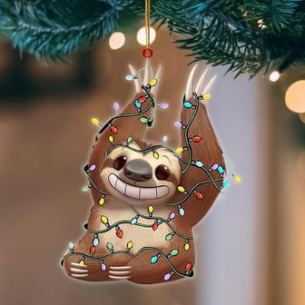 Ornament- Sloth Christmas Light Hanging Ornament Dog Ornament, Car Ornament, Christmas Ornament - Thegiftio UK
