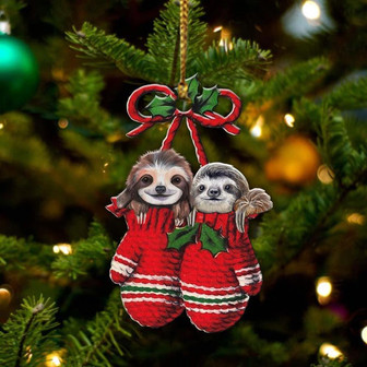 Ornament- Sloth Inside Your Gloves Christmas Holiday-Two Sided Ornament, Christmas Ornament, Car Ornament - Thegiftio UK