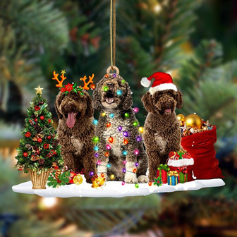 Ornament- Spanish Water Dog-Christmas Dog Friends Hanging Ornament, Happy Christmas Ornament, Car Ornament - Thegiftio UK