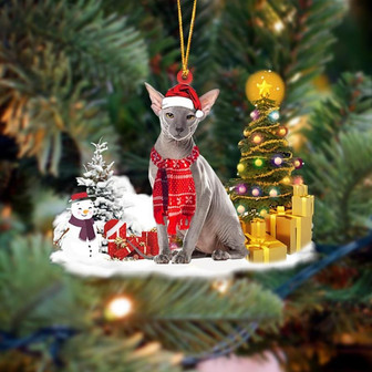 Ornament- Sphynx Cat Christmas Ornament Dog Ornament, Car Ornament, Christmas Ornament - Thegiftio UK