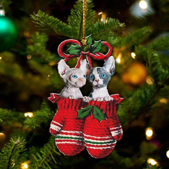 Ornament- Sphynx Inside Your Gloves Christmas Holiday-Two Sided Ornament, Christmas Ornament, Car Ornament - Thegiftio UK