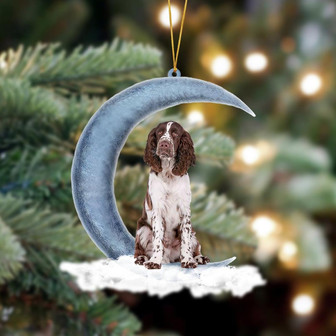 Ornament- Springer Spaniel Sits On The Moon Hanging Ornament Dog Ornament, Car Ornament, Christmas Ornament - Thegiftio UK
