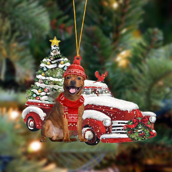 Ornament- Staffordshire Bull Terrier 2-Christmas Car Two Sided Ornament, Christmas Ornament, Car Ornament - Thegiftio UK