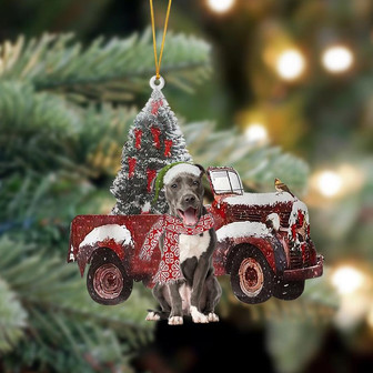 Ornament- Staffordshire Bull Terrier-Christmas Truck Two Sided Ornament, Christmas Ornament, Car Ornament - Thegiftio UK