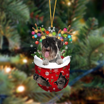 Ornament- Standard Schnauzer-In Christmas Pocket Two Sides Ornament, Happy Christmas Ornament, Car Ornament - Thegiftio UK