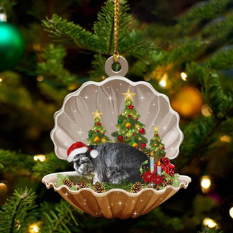 Ornament- Standard Schnauzer-Sleeping Pearl in Christmas Two Sided Ornament, Christmas Ornament, Car Ornament - Thegiftio UK