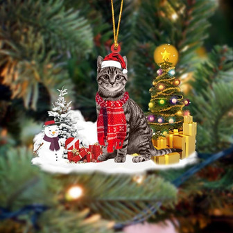 Ornament- Tabby Cat Christmas Ornament Dog Ornament, Car Ornament, Christmas Ornament - Thegiftio UK