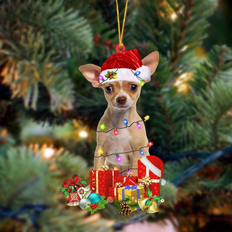 Ornament- TAN Chihuahua 2-Dog Be Christmas Tree Hanging Ornament, Happy Christmas Ornament, Car Ornament - Thegiftio UK
