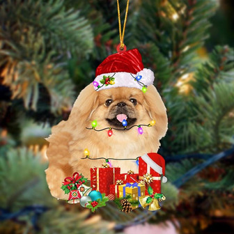 Ornament- TAN Pekingese-Dog Be Christmas Tree Hanging Ornament, Happy Christmas Ornament, Car Ornament - Thegiftio UK