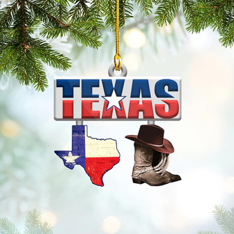 Ornament - Ornament Texas State Custom Shaped Flat Ornament, Ornament Christmas - Thegiftio UK