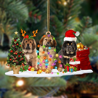 Ornament- Tibetan Mastiff-Christmas Dog Friends Hanging Ornament, Happy Christmas Ornament, Car Ornament - Thegiftio UK