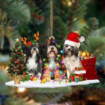 Ornament- Tibetan Terrier-Christmas Dog Friends Hanging Ornament, Happy Christmas Ornament, Car Ornament - Thegiftio UK