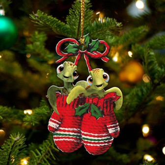 Ornament- Turtle Inside Your Gloves Christmas Holiday-Two Sided Ornament, Christmas Ornament, Car Ornament - Thegiftio UK