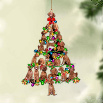 Ornament- Vizsla-Christmas Tree Lights-Two Sided Ornament, Happy Christmas Ornament, Car Ornament - Thegiftio UK