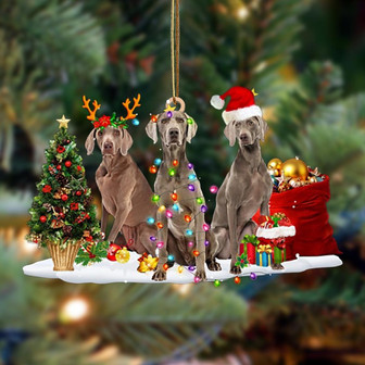 Ornament- Weimaraner-Christmas Dog Friends Hanging Ornament, Happy Christmas Ornament, Car Ornament - Thegiftio UK