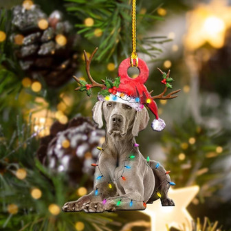 Ornament- Weimaraner Christmas Shape Ornament, Happy Christmas Ornament, Car Ornament - Thegiftio UK