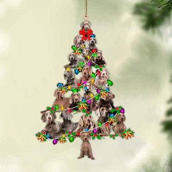 Ornament- Weimaraner-Christmas Tree Lights-Two Sided Ornament, Happy Christmas Ornament, Car Ornament - Thegiftio UK