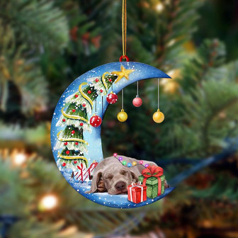 Ornament- Weimaraner-Sleep On The Moon Christmas Two Sided Ornament, Happy Christmas Ornament, Car Ornament - Thegiftio UK