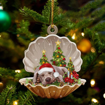 Ornament- Weimaraner3-Sleeping Pearl in Christmas Two Sided Ornament, Happy Christmas Ornament, Car Ornament - Thegiftio UK