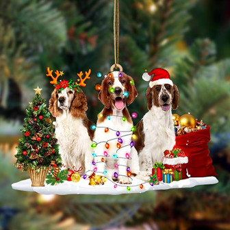 Ornament- Welsh Springer Spaniel-Christmas Dog Friends Hanging Ornament, Christmas Ornament, Car Ornament - Thegiftio UK