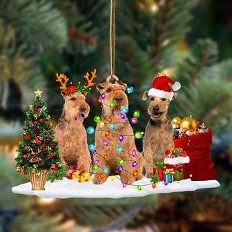Ornament- Welsh Terrier-Christmas Dog Friends Hanging Ornament, Happy Christmas Ornament, Car Ornament - Thegiftio UK