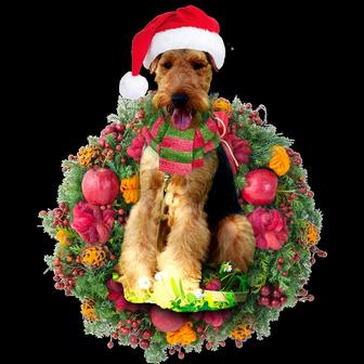 Ornament- Welsh Terrier Christmas Ornament, Happy Christmas Ornament, Car Ornament - Thegiftio UK