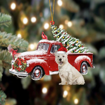 Ornament- West Highland White Terrier-Cardinal & Truck Two Sided Ornament, Christmas Ornament, Car Ornament - Thegiftio UK