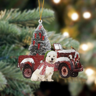 Ornament- West Highland White Terrier-Christmas Truck Two Sided Ornament, Christmas Ornament, Car Ornament - Thegiftio UK