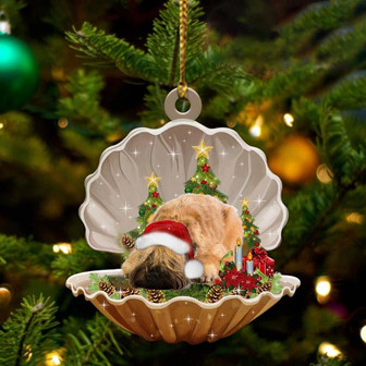 Ornament- Wheaten Terrier3-Sleeping Pearl in Christmas Two Sided Ornament, Christmas Ornament, Car Ornament - Thegiftio UK