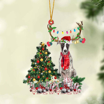 Ornament- Whippet-Christmas Tree Gift Hanging Ornament, Happy Christmas Ornament, Car Ornament - Thegiftio UK