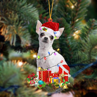 Ornament- WHITE Chihuahua-Dog Be Christmas Tree Hanging Ornament, Happy Christmas Ornament, Car Ornament - Thegiftio UK