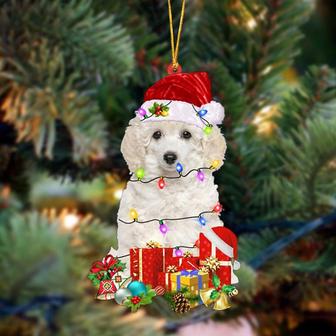 Ornament- WHITE Toy Poodle-Dog Be Christmas Tree Hanging Ornament, Happy Christmas Ornament, Car Ornament - Thegiftio UK